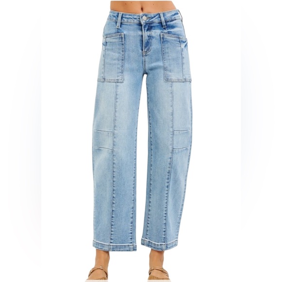Risen Jeans Denim - 🛍️ 254. Risen Women’s Light Denim Slouchy Ankle Pocketed Boyfriend Jeans NWT